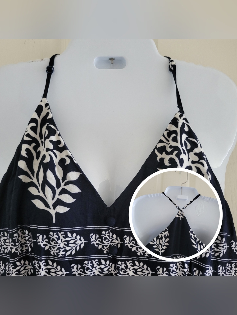 Miss Avenue | NWT Navy/White Boho Floral Maxi Dress (SIZE L) - Picture 5 of 16